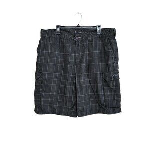 O'Neill Men's Gray Plaid Cargo Shorts Size  40 Polyester/Viscose Casual Shorts